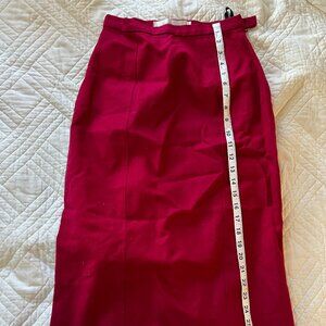 Vintage red wool pencil skirt UK 10 / US 6